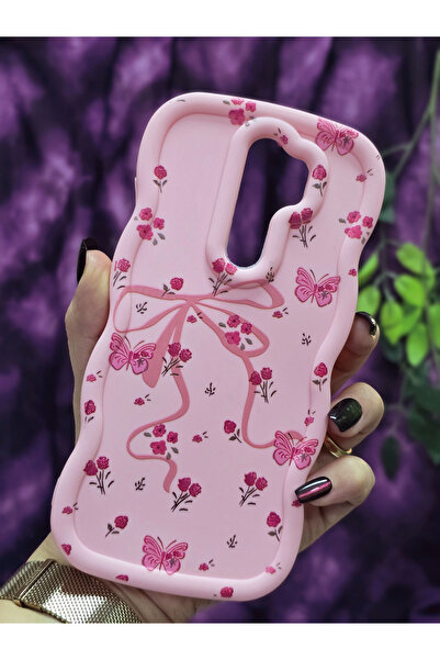 Magic Ring Redmi Note 8 Pro Compatible Butterfly Ribbon and Flower Pattern Pink Phone Case