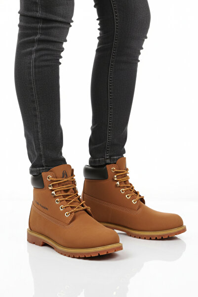 AYAKMOD Cinnamon Nubuck Genuine Leather Non-Slip Men's Boots 725812 Helppo m