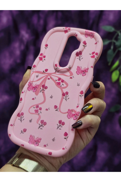 Magic Ring Oppo A5 2020 / A9 2020 Compatible Butterfly Ribbon and Flower Pattern Pink Phone Case