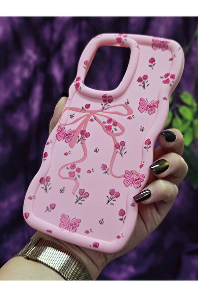 Magic Ring Xiaomi Redmi Note 12 Pro 5g Compatible Butterfly Ribbon and Floral Pattern Pink Phone Case