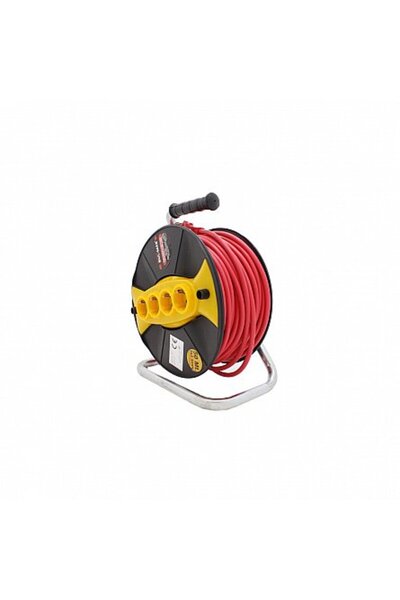 Campion 50m Extension Reel 3x2.5mm, 4 Outlets, Orange/Black, Industrial Use