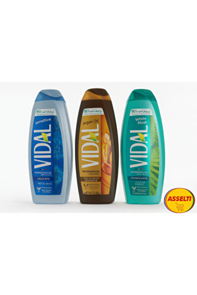 Vidal Set Gel de duș ASSELTI® Origine Italia – Classico (3 x 500 ml).