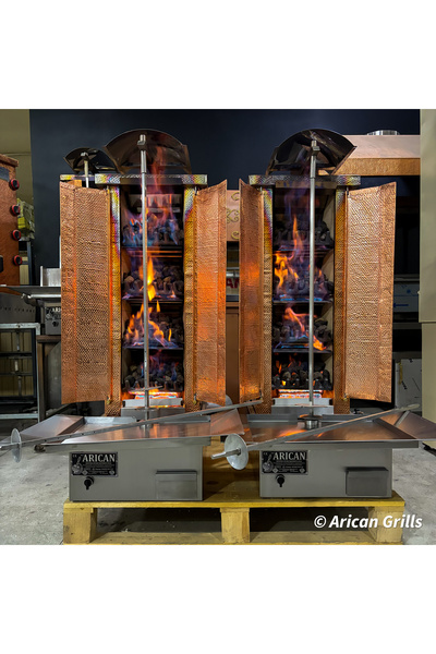 Arıcan Gazlı Lav Taşlı Shawarma Döner Makinesi Bakır Kaplama