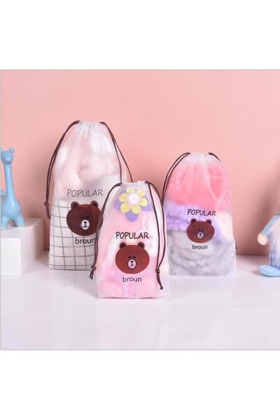 OEM Set of 15 Storage Bags with Drawstring, 18×25 cm, Transparent PVC