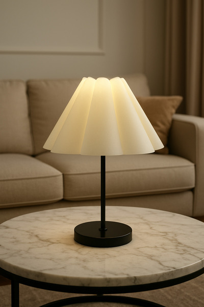 EvLight Black Metal Lampshade with Floral Fabric Headboard