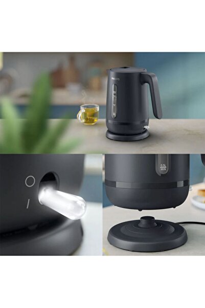 Philips 1000 Series Kettle - 1.7 Liter Capacity - 360° Swivel Base - Stylish Matte Black Design