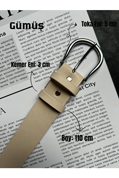 LİA KEMER Leave Classic Patterned Women's Silver Buckle Belt Jacket Belt Dress Belt Trouser Belt