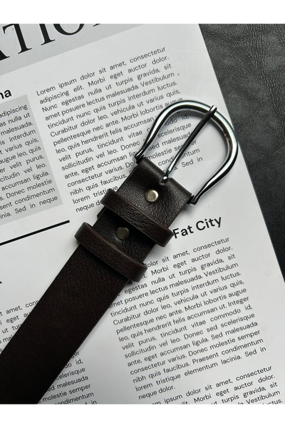 LİA KEMER Leave Classic Patterned Women's Silver Buckle Belt Jacket Belt Dress Belt Trouser Belt