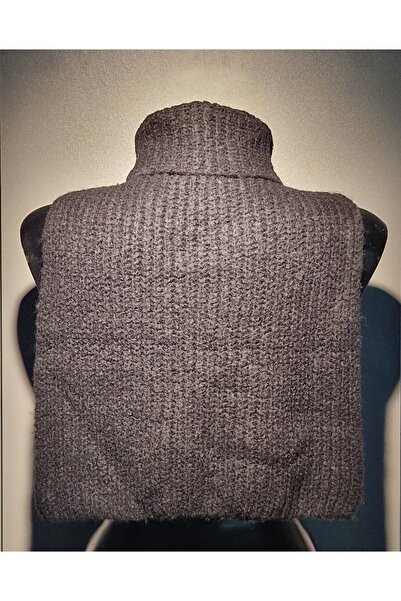 OEM Women's thick wool collar, black, cut out on the sides, warm, universal size