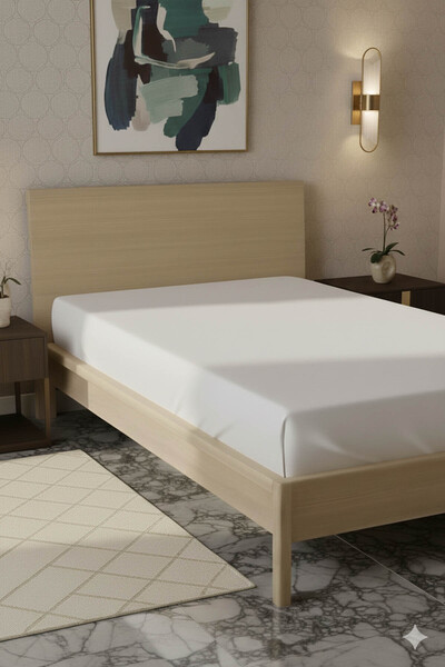 FAVORA 100% Cotton Ranforce Premium Single Bed Sheet - White