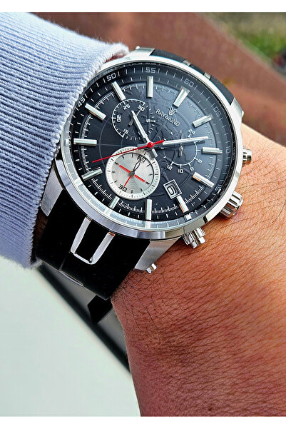 Raymond Rym-4591 Quartz Silicone Men's Watch - 2 Years Warranty Ss-Bk