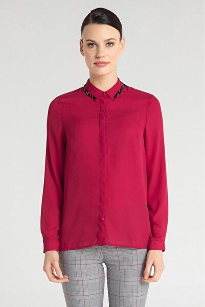PERA MODA Shirt with Beaded Collar