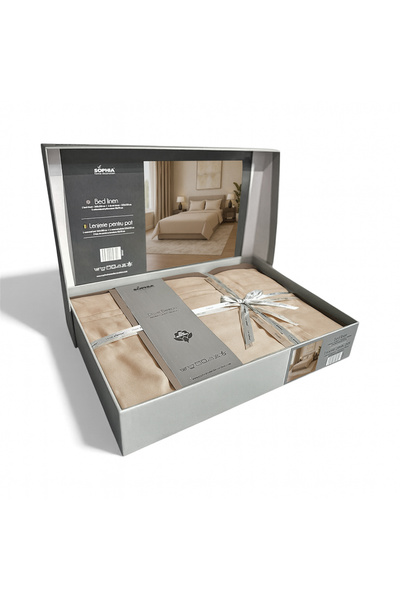 Sophia 100% bamboo Lyocell bed linen, Hawaii Bamboo, beige, 300 tc