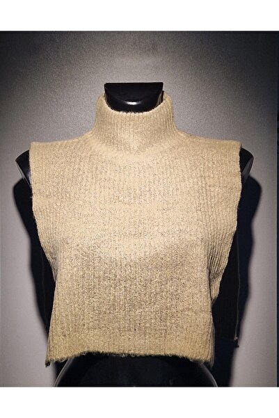 OEM Women's collar, cream, cut out on the sides, warm, universal size