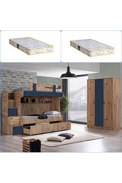 Setay Ranza, Riva Yavrulu Ranza 3 Kapaklı Dolap + 2 Comfort Yatak