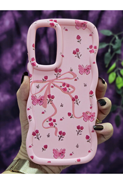 Magic Ring Redmi Note 11 Pro/Note 12 Pro 4g Compatible Butterfly Ribbon and Floral Pattern Pink Phone Case