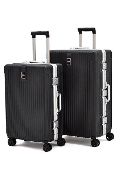 ELATAE Alüminyum Alaşımlı 2'li Valiz Seti Büyük - Orta Boy – TSA Kilitli, Ult...