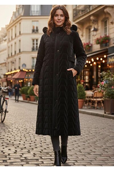 SAMARA buyuk beden KAPÜŞONLU KABAN boyu 135.cm* dir kumaş novak dir