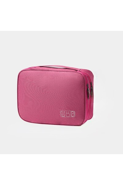 OEM Two-tier cable storage organizer, chargers, flash drives. Pink