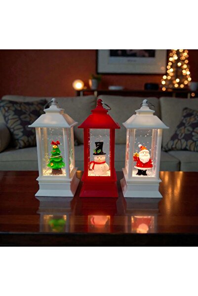 Dekorasyon Bahçesi LED Işıklı Su Küresi Fener –3’lü Yılbaşı Dekoru (Noel Baba...