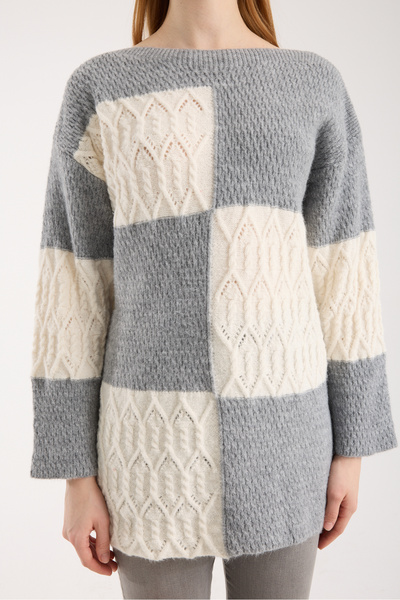WOMENTİ Soft Textured Openwork/Hole Knitwear Sweater