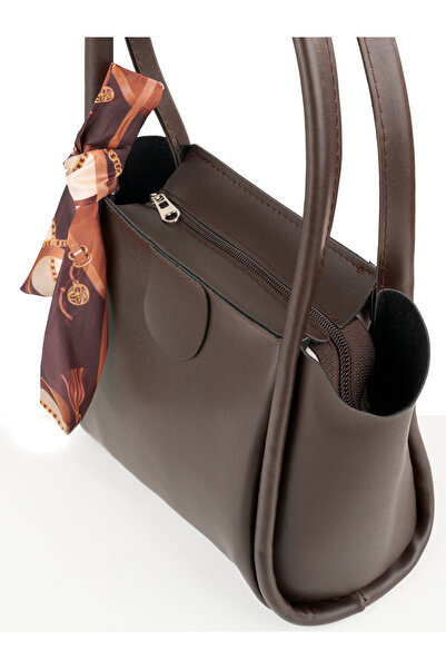 MYSTOBAG Women's Scarf Zipper Closure Shopper Hand and Shoulder Bag