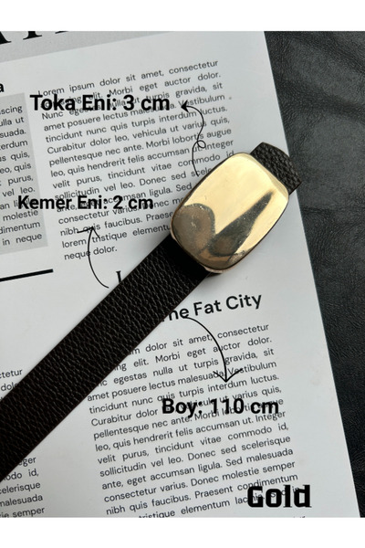 LİA KEMER 2-Piece Hoard Mirror Patterned Women's Gold Buckle Belt Jacket Belt Dress Belt Trouser Belt