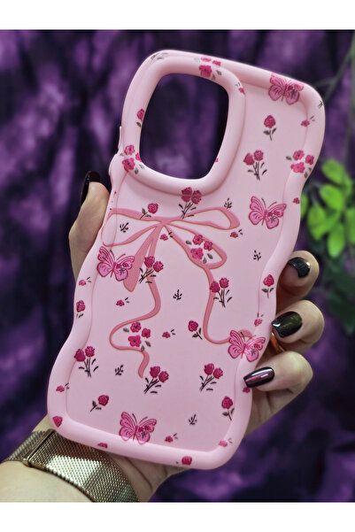 Magic Ring Xiaomi Redmi Note 12 Pro 5g Compatible Butterfly Ribbon and Floral Pattern Pink Phone Case