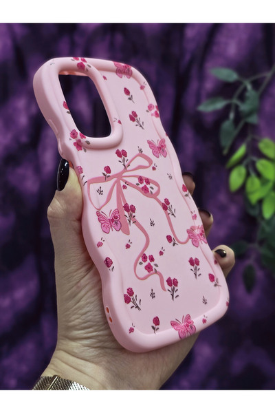 Magic Ring Xiaomi Redmi 10 2022 Compatible Butterfly Ribbon and Flower Pattern Pink Phone Case