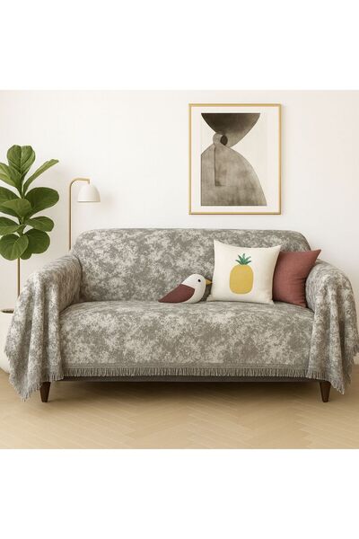 SENNORA غطاء كرسي قطني كبير الحجم 175×295 سم، قابل للغسل بتصميم عصري مخطط للك...