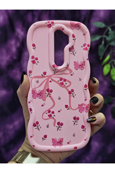 Magic Ring Oppo A5 2020 / A9 2020 Compatible Butterfly Ribbon and Flower Pattern Pink Phone Case