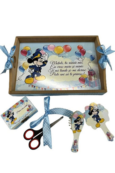 Paperla Tavita de turta, 5 piese, Mickey Politist, albastru