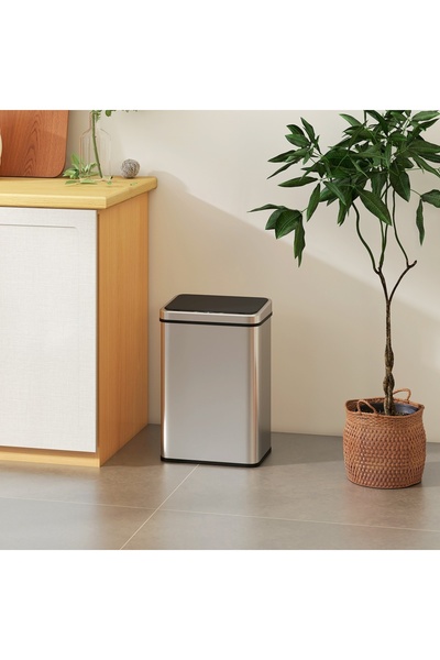 vivo Waste bin with motion sensor, stainless steel, 50 L, 35.5 x 26 x 67 cm, DB50