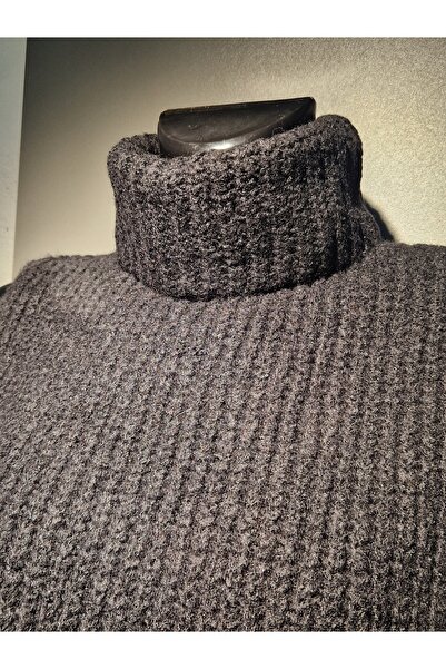 OEM Women's thick wool collar, black, cut out on the sides, warm, universal size