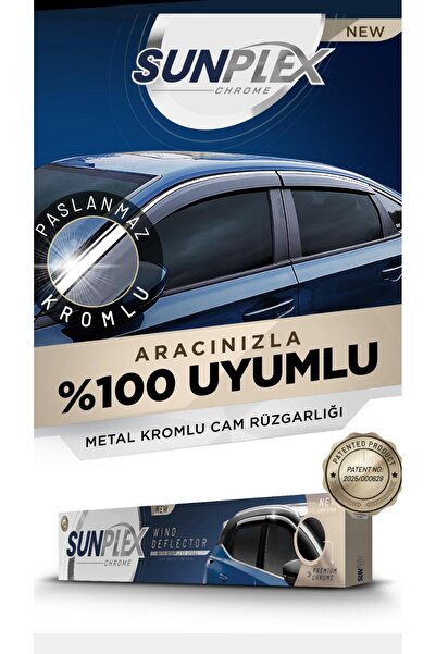 SUNPLEX Chery Tiggo 8 Pro Ve Pro Max 4'lü Kromlu Cam Rüzgarlığı