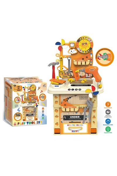 OEM Play Tool Set – Workbench for Children, 69 cm, with 17 Accessories, Sounds, Lights and Drill