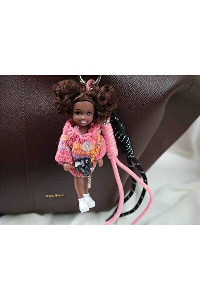 ATELİER TUĞBA Chr004 Pink Knitted Baby Bag Charm