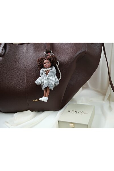 ATELİER TUĞBA Chr001 Gray Bag with Doll Figure Charmi