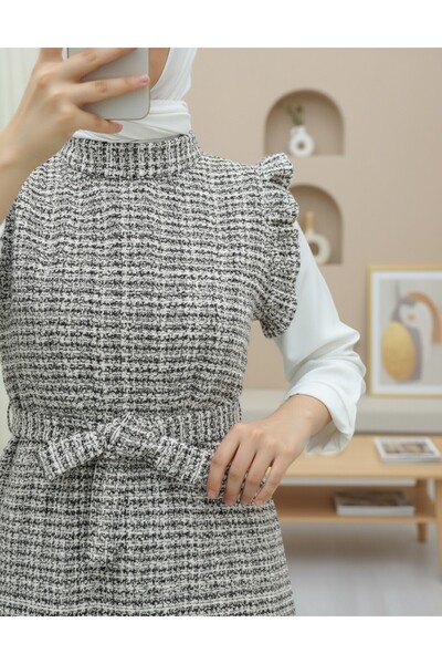 HİJABAYA Kolları Fırfırlı Kemerli Tuvit Jile