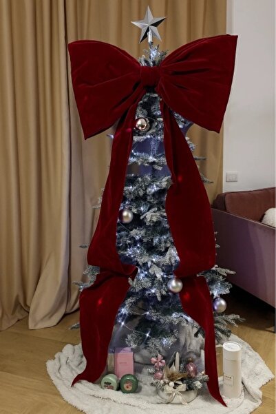 NOR DESIGN Large Christmas Decorative Bow – Velvet Material