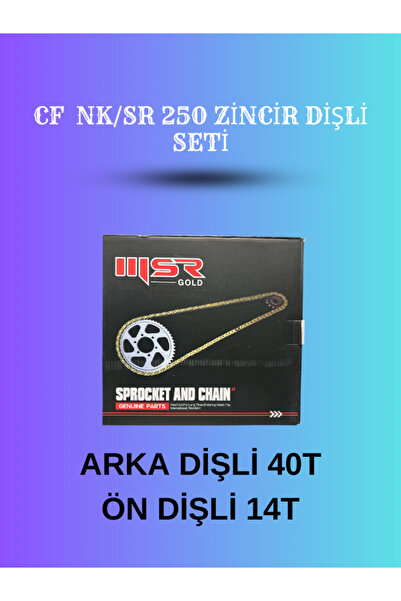 CTR CF NK / SR 250 Zincir Dişli Seti – Arka Dişli 40T ve Ön Dişli 14T
