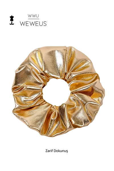 Weweus Cadou pentru femei aspect de piele Cataramă elastică din aur auriu