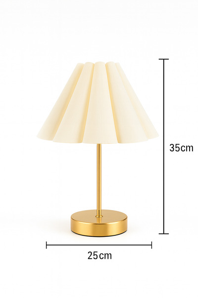 EvLight Gold Metal Lampshade with Floral Fabric Headboard