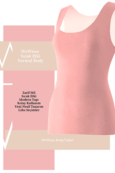 Weweus Women's Luxury Pink Thermal Underwear Strap Tank Top Body T-Shirt