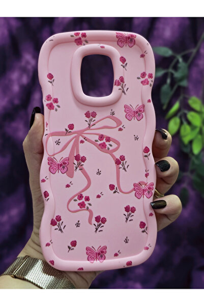 Magic Ring Redmi Note 9 Pro - Note 9S Compatible Butterfly Ribbon and Floral Pattern Pink Phone Case
