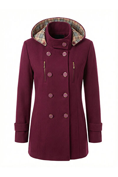 örnek معطف كاشي مبطن بغطاء رأس