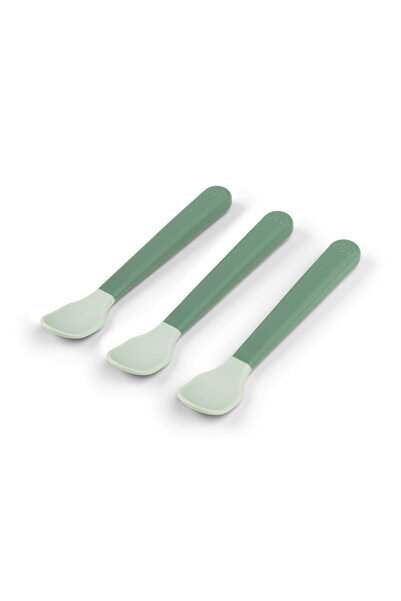 Done By Deer Set of 3 teaspoons Foodie Easy-Grip Green