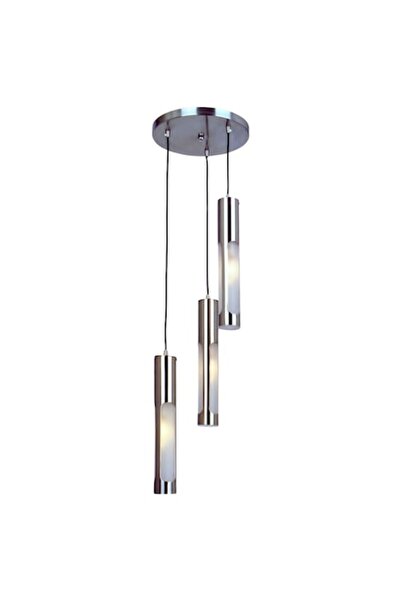 Progetto Casa LH 1016-N3 Chandelier, satin white + chrome, 3 bulbs, 100cm x 25cm