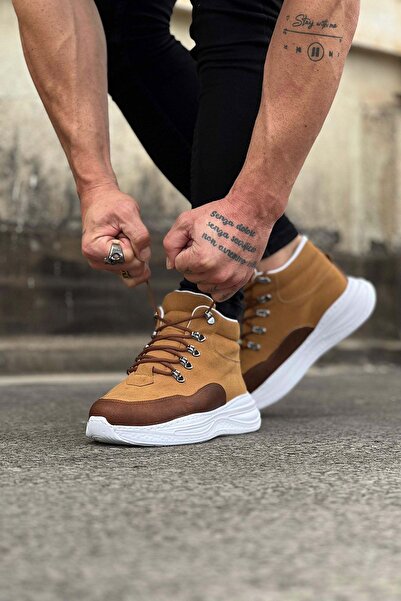 Mhoda Shoes Rlx035 Men's Sports Casual Lace-Up Suede Leather Boots Scbt - Tan