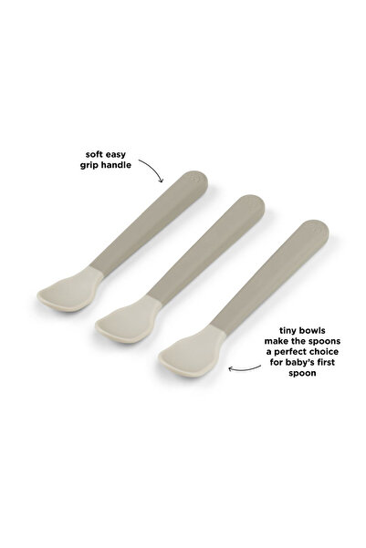 Done By Deer Set of 3 teaspoons Foodie Easy-Grip Sand